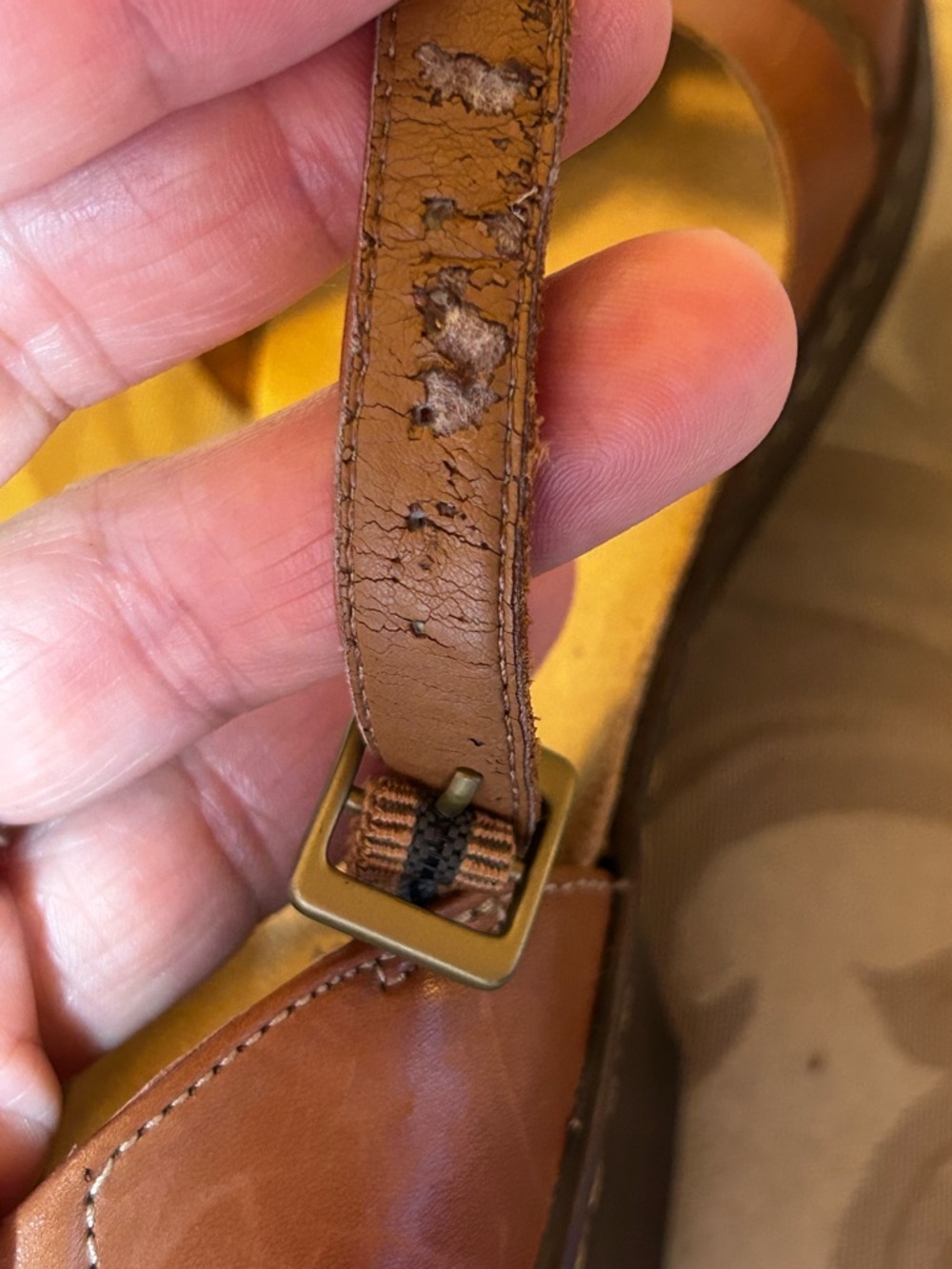 Clarks Bendables Women's 7M Brown Leather Mary Jane Sandals Ankle Strap Buckle - Picture 14 of 15